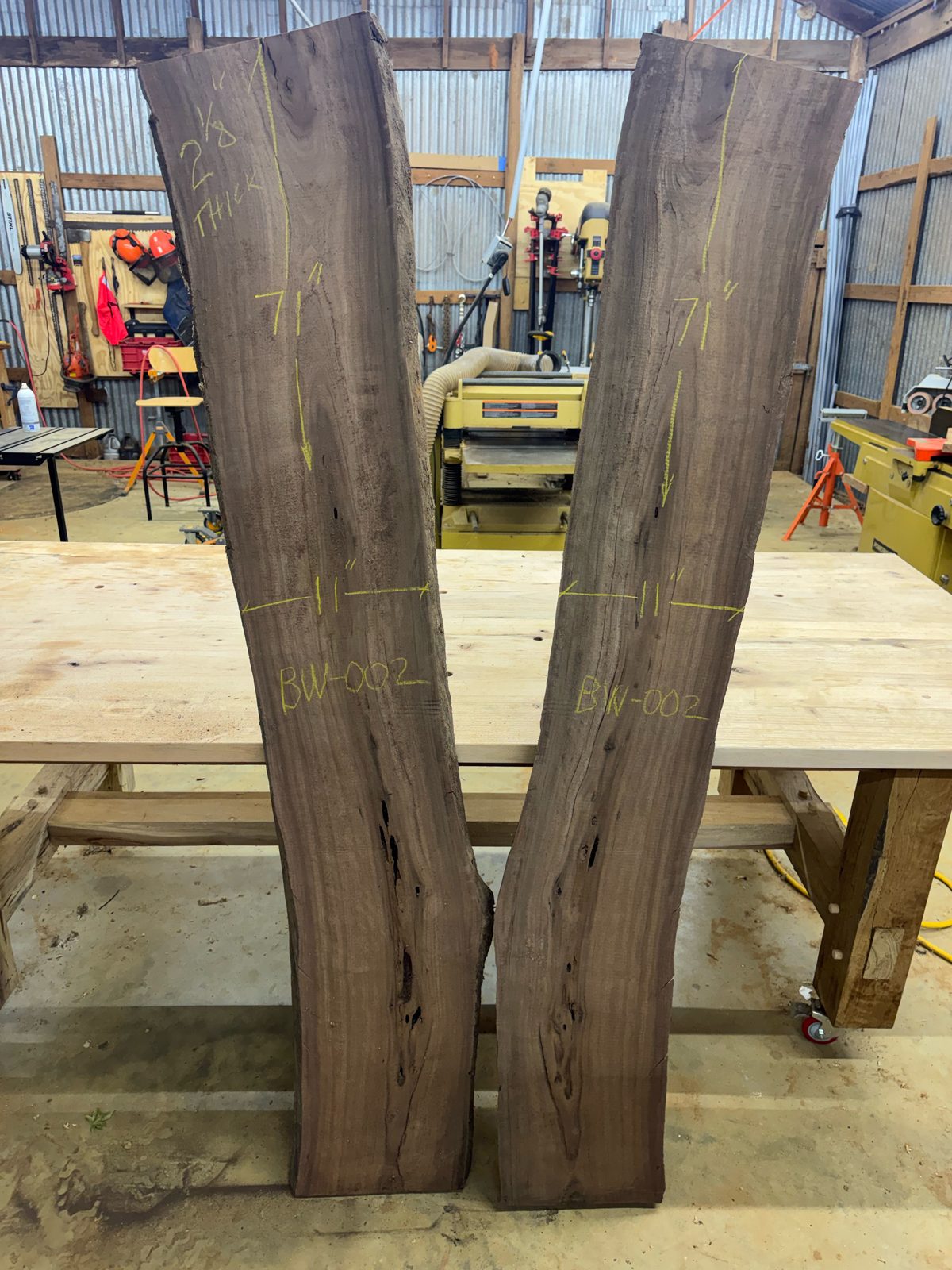 Black walnut bookmatch pair, lot BW002